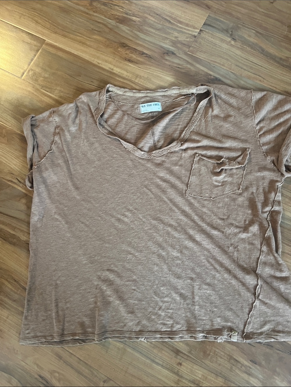 We The Free Washed Tan Short Sleeve Pocket Tee